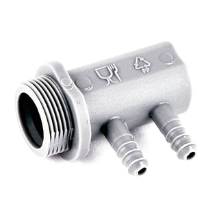 ECM Profitec water tank adapter with dual hose connections and threaded mount