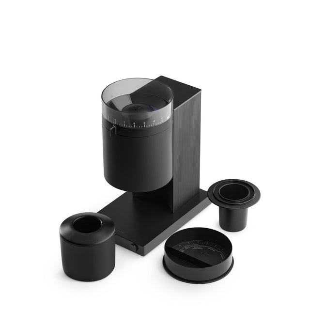 Fellow Opus Conical Burr Grinder, Matte Black, from Clive Coffee, knockout