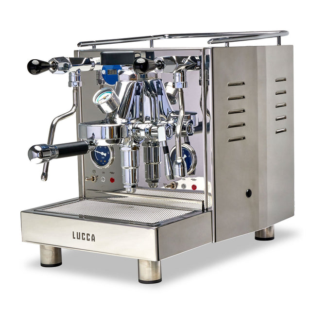 LUCCA M58 Espresso Machine with Flow Control with black accents from Clive Coffee