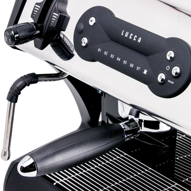 Lucca A53 Mini Espresso Machine by La Spaziale with standard side panels by Clive Coffee, steam wand and portafilter - Knockout