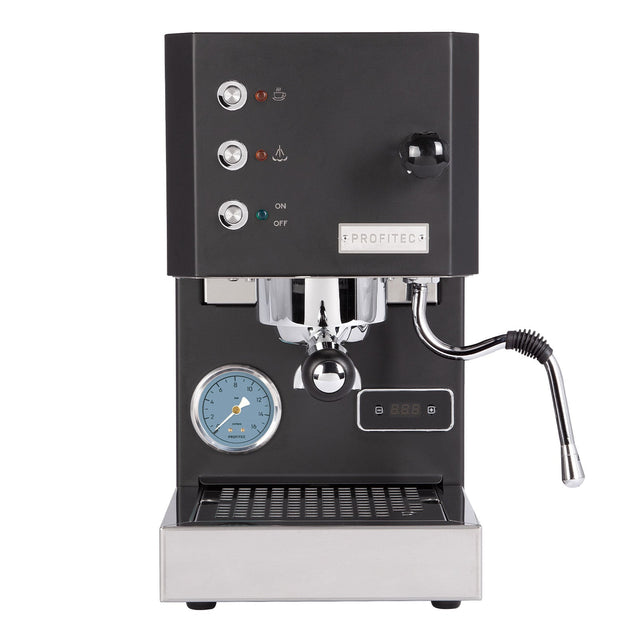Profitec GO Espresso Machine front view in black from Clive Coffee
