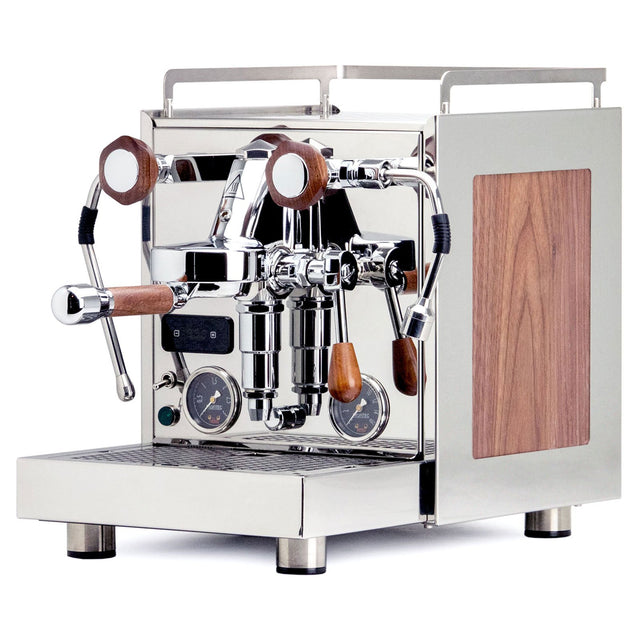 Profitec Pro 600 with wood panel inserts and wood knobs in walnut from Clive Coffee - Knockout (With Wood Knobs)
