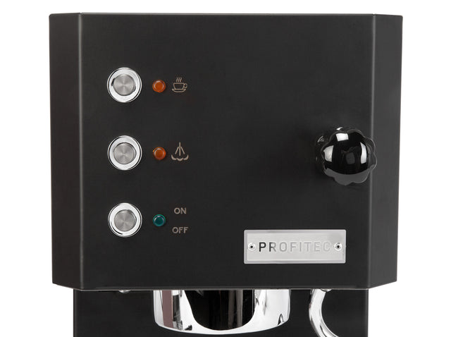 Profitec GO Espresso Machine front button detail from Clive Coffee