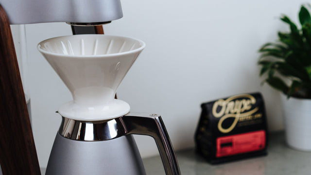 Ratio Coffee Maker Porcelain Dripper, Clive Coffee - Lifestyle