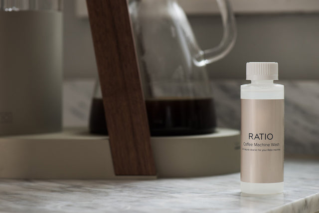 Ratio Coffee Machine Wash in front of a Ratio Eight coffee maker, Clive Coffee - Lifestyle