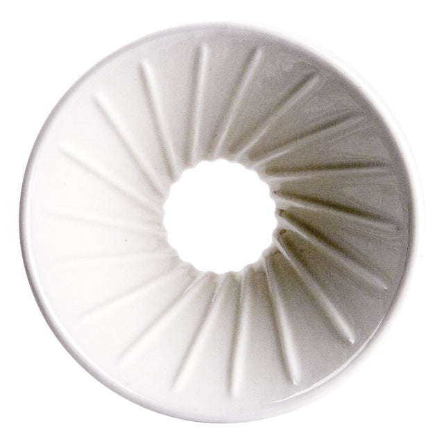 Ratio Coffee Maker Porcelain Dripper from above, Clive Coffee - Knockout