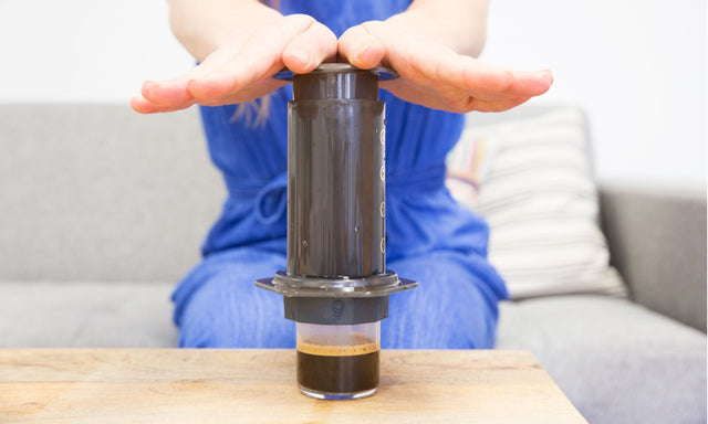 Fellow Prismo AeroPress Attachment being used to make an espresso-like coffee, Clive Coffee - Lifestyle