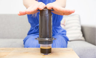 Fellow Prismo AeroPress Attachment being used to make an espresso-like coffee, Clive Coffee - Lifestyle