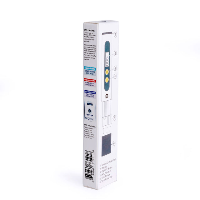 Third Wave Water TDS Meter Side, Clive Coffee - Knockout