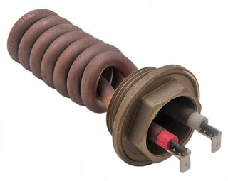 Brown spiral steam heating element with two terminal connectors for espresso machine