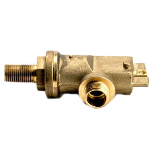 Replacement steam valve body for La Spaziale S1 espresso machines with side port and threaded connections.