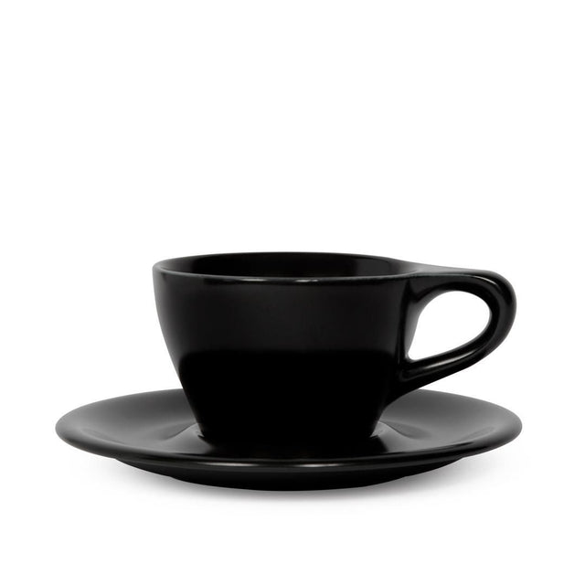 notNeutral LINO Cappuccino Cup & Saucer, Black, Clive Coffee - Knockout