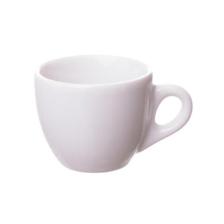 White Verona espresso cup with thick walls and a sturdy handle