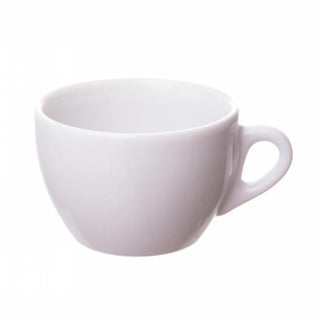 White Verona espresso cup with extra thick porcelain for thermal stability and a sturdy handle