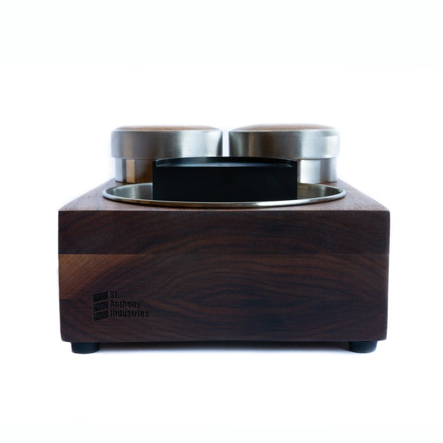 Saint Anthony Industries Bloc Tamp Station, Walnut from Clive Coffee - knockout